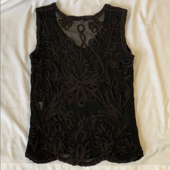 ANDREA Rosati M Sheer Tank Top Ribbon Detail. - Picture 2 of 4